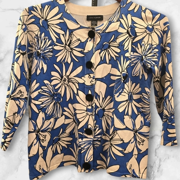 Cable & Gauge Blue and Cream Floral Shirt - Picture 1 of 7